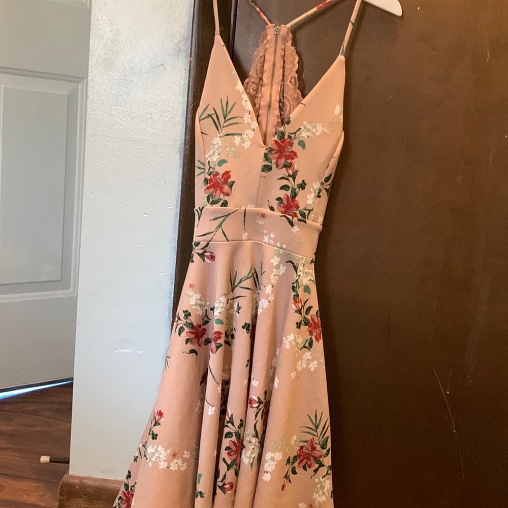 WINDSOR open back lace floral dress